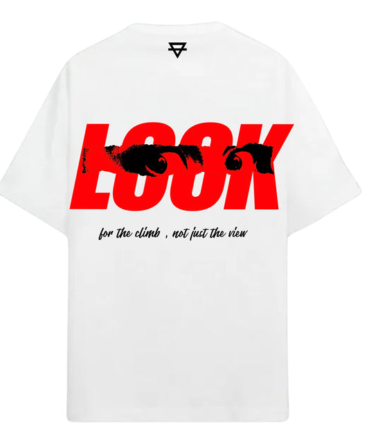 “ LOOK “ WHITE T SHIRT